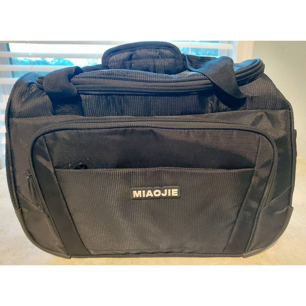 MIAOJIE Underseat Carry On Bag Black Lightweight Travel Tote 15x12 MJ-089-US-A